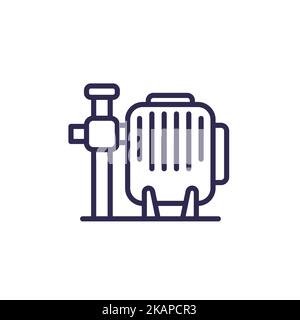 water pump line icon on white, vector Stock Vector