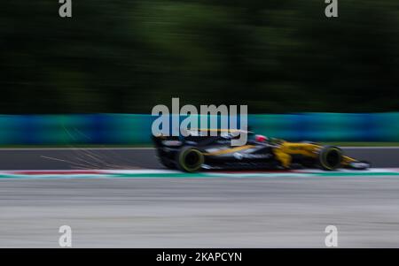 Nico Hulkenberg of Germany and Renault F1 Team driver goes during the free practice session at Pirelli Hungarian Formula 1 Grand Prix on Jul 28, 2017 in Mogyoród, Hungary. (Photo by Robert Szaniszló/NurPhoto) *** Please Use Credit from Credit Field *** Stock Photo