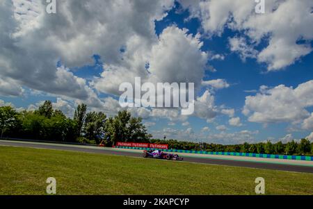 Carlos Sainz of Spain and Toro Rosso driver goes during the free practice session at Pirelli Hungarian Formula 1 Grand Prix on Jul 28, 2017 in Mogyoród, Hungary. (Photo by Robert Szaniszló/NurPhoto) *** Please Use Credit from Credit Field *** Stock Photo