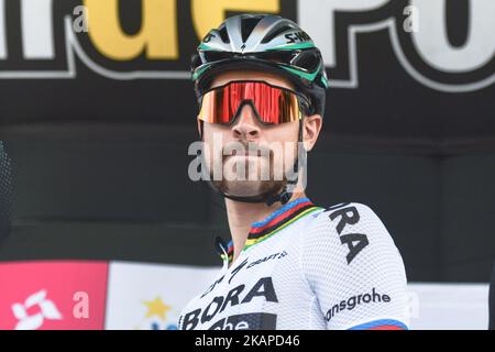 Peter Sagan from Bora-Hansgrohe team ahead of the opening stage, a 130km with start and finish in Krakow, during the 74th edition of Tour of Poland 2017. On Saturday, July 29, 2017, in Krakow, Poland. Photo by ARtur Widak *** Please Use Credit from Credit Field ***  Stock Photo