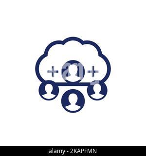collect user data in a cloud icon Stock Vector