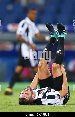 Miralem Pjanic of Juventus during the Italian Supercup match between Juventus and SS Lazio at Stadio Olimpico on August 13, 2017 in Rome, Italy. (Photo by Matteo Ciambelli/NurPhoto) *** Please Use Credit from Credit Field ***  Stock Photo