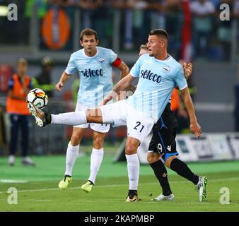 Sergej Milinkovic-Savic of Lazio at Olimpico Stadium in Rome, Italy on August 20, 2017. (Photo by Matteo Ciambelli/NurPhoto)  Stock Photo