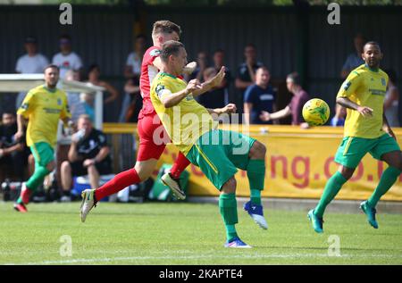 Richard Halle of Thurrock FC during Bostik League Premier Division match between Thurrock vs Billericay Town at Ship Lane Ground, Aveley, UK on August 28, 2017. (Photo by Kieran Galvin/NurPhoto) Stock Photo