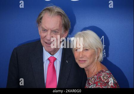 Venice, Italy. 03 September, 2017. Donald Sutherland and Helen Mirren attend the photocall of the movie 'The Leisure Seeker' (Ella and John) presented in competition at the 74th Venice Film Festival (Photo by Matteo Chinellato/NurPhoto) Stock Photo