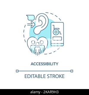 Accessibility turquoise concept icon Stock Vector