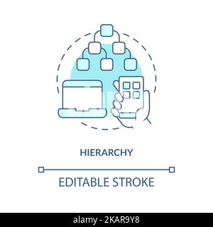 Hierarchy turquoise concept icon Stock Vector