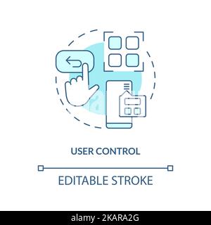 User control and freedom turquoise concept icon Stock Vector