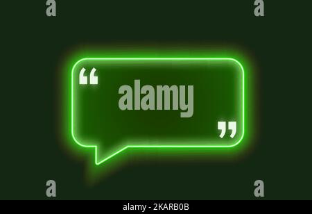 Neon chat frame, bubble led talk. Vector illustration Stock Vector