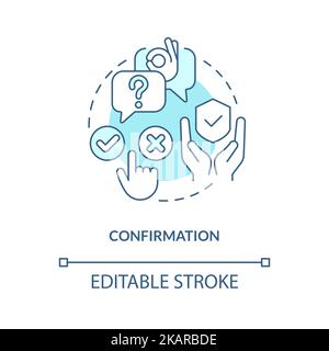 Confirmation turquoise concept icon Stock Vector