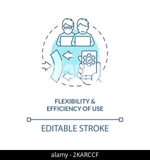 Flexibility and efficiency of use turquoise concept icon Stock Vector