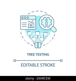 Tree testing turquoise concept icon Stock Vector