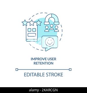 Improve user retention turquoise concept icon Stock Vector