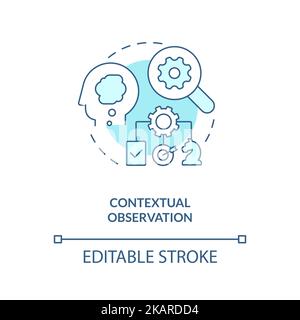 Contextual observation turquoise concept icon Stock Vector