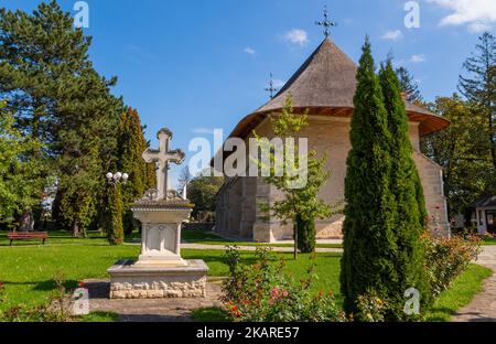 Humor Monastery, Suceava County, Moldavia, Romania: One of the famous churches of Moldavia. This is the Dormition of the Mother of God Church. Stock Photo