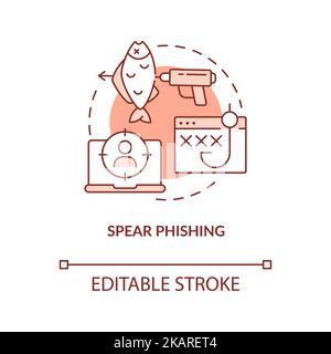 Spear phishing terracotta concept icon Stock Vector