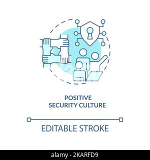 Positive security culture turquoise concept icon Stock Vector