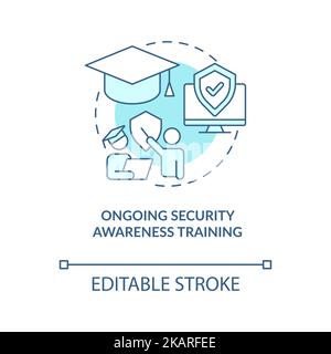 Ongoing security awareness training turquoise concept icon Stock Vector