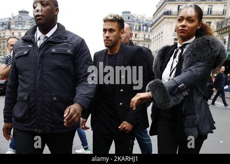 Neymar oozes Parisian vibes in all black at Balmain show