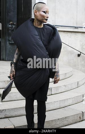 Hwahwa Lala attends the Rick Owens show as part of the Paris Fashion Week Womenswear Spring/Summer 2018 on September 28, 2017 in Paris, France. (Photo by Nataliya Petrova/NurPhoto) Stock Photo