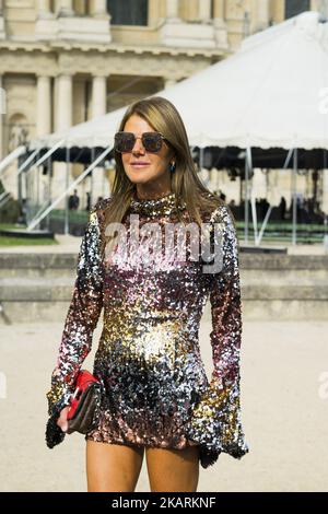 Anna Dello Russo, Editor of Vogue Japan, posing during Paris Fashion Week Womenswear SS18 on September 29, 2017 in Paris, France. (Photo by Nataliya Petrova/NurPhoto) Stock Photo