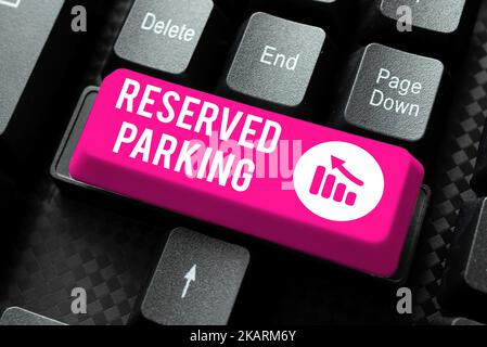 Writing displaying text Reserved Parking. Business idea develop machines that can substitute for humans task Stock Photo