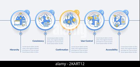 UX design fundamentals circle infographic template Stock Vector