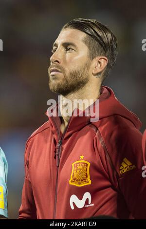 Sergio Ramos (Real Madrid) during the qualifying match for the World Cup Russia 2018 between Spain and Albaniaat the Jose Rico Perez stadium in Alicante, Spain on October 6, 2017. (Photo by Jose Breton/NurPhoto) Stock Photo