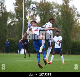 during Premier League 2 Div 1 match between Tottenham Hotspur Under 23s against Leicester City Under 23s at Hotspur Way London, UK on October 13, 2017. (Photo by Kieran Galvin/NurPhoto) Stock Photo