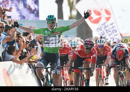 Sam Bennett from Bora–Hansgrohe team wins the fifth stage - the 166 km Vestel Selcuk to Izmir stage of the 53rd Presidential Cycling Tour of Turkey 2017. On Saturday, 14 October 2017, in Izmir, Turkey. Photo by Artur Widak  Stock Photo