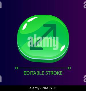 Enlarge glossy ui button with linear icon Stock Vector