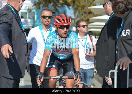 Diego Ulissi from UAE Team Emirates wins the 53rd Presidential Cycling Tour of Turkey 2017. On Sunday, 15 October 2017, in Istanbul, Turkey. Photo by Artur Widak  Stock Photo