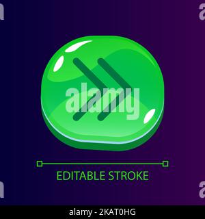 Double right side arrow glossy ui button with pixelated icon Stock ...