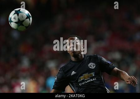 Manchester Uniteds forward Anthony Martial from France during the match between SL Benfica v Manchester United FC UEFA Champions League playoff match at Luz Stadium on October 18, 2017 in Lisbon, Portugal. (Photo by Bruno Barros / DPI / NurPhoto) Stock Photo