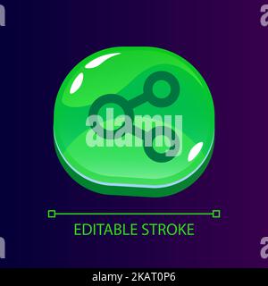 Content sharing glossy ui button with linear icon Stock Vector