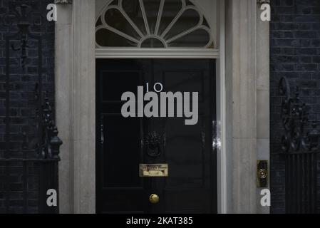 UK Prime Minister's office and residence at 10 Downing Street on October 24, 2017 in London, England. (Photo by Alberto Pezzali/NurPhoto) Stock Photo