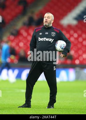 Julian Dicks First team Coaching Assistant during Carabao Cup 4th Round match between Tottenham Hotspur and West Ham United at Wembley Stadium in London, England on October 25, 2017. (Photo by Kieran Galvin/NurPhoto)  Stock Photo