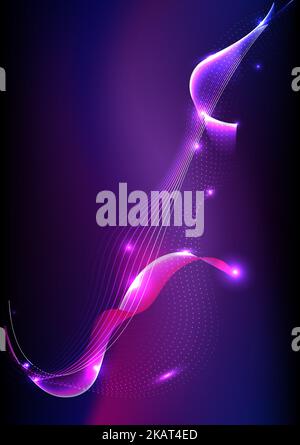 Happy new year and Christmas festival neon light fiber optic technology network abstract background wallpaper digital vector illustration Stock Vector