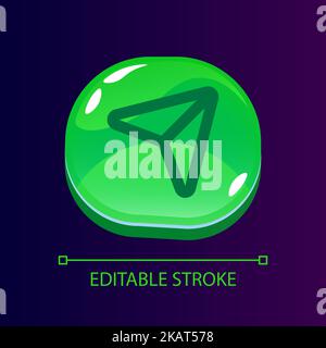 Send message glossy ui button with linear icon Stock Vector