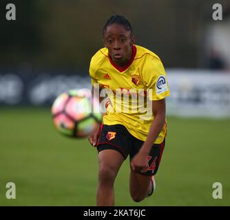 Fatuga-Dada of Watford Ladies during Women's Super League 2 match between Watford Ladies v Tottenham Hotspur Ladies, at Kings Langley FC in Hertfordshire, UK on October 29, 2017. (Photo by Kieran Galvin/NurPhoto)  Stock Photo