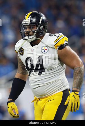 Pittsburgh Steelers defensive end Tyson Alualu (94) celebrates as