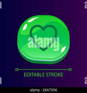 Like glossy ui button with linear icon Stock Vector
