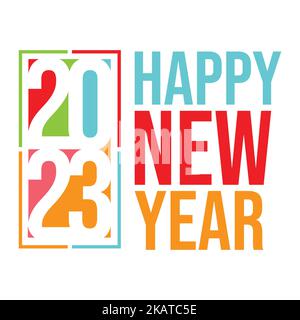 Happy new year 2023 greeting vector. Happy new year 2023 background vector image Stock Vector