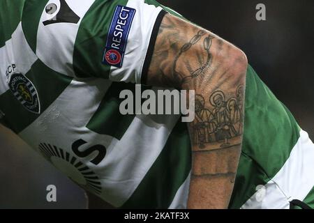 Ricardinho of Portugal shows a tattoo with the name of Brazil's... News  Photo - Getty Images