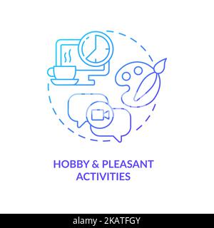 Hobby, pleasant activities blue gradient concept icon Stock Vector