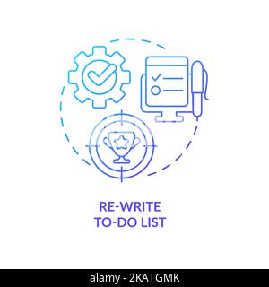 Rewrite to-do list blue gradient concept icon Stock Vector