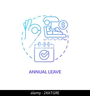 Annual leave blue gradient concept icon Stock Vector
