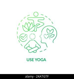 Use yoga at workplace green gradient concept icon Stock Vector