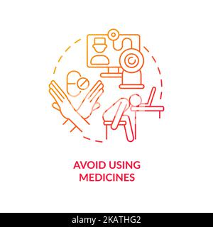 Avoid using medicines red gradient concept icon Stock Vector
