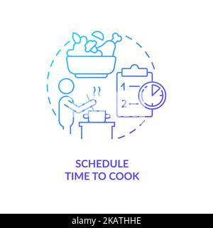 Schedule time to cook blue gradient concept icon Stock Vector